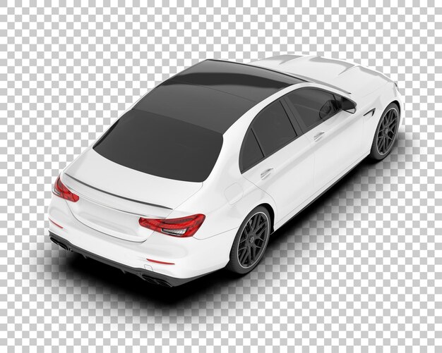 Auto de la ciudad blanco sobre un fondo transparente Ilustración de renderización 3D