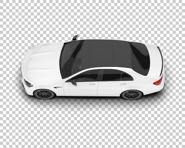 Auto de la ciudad blanco sobre un fondo transparente Ilustración de renderización 3D