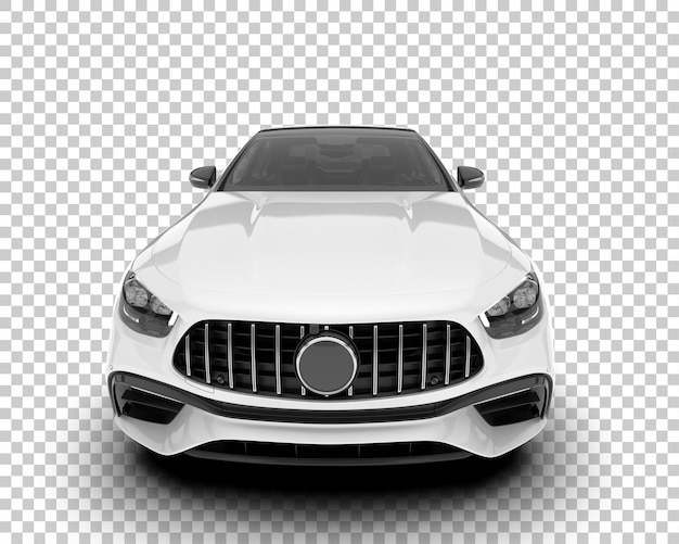 Auto de la ciudad blanco sobre un fondo transparente Ilustración de renderización 3D