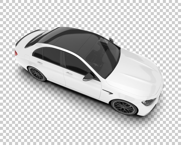 Auto de la ciudad blanco sobre un fondo transparente Ilustración de renderización 3D
