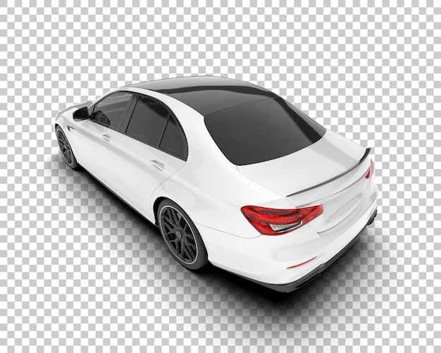 Auto de la ciudad blanco sobre un fondo transparente Ilustración de renderización 3D