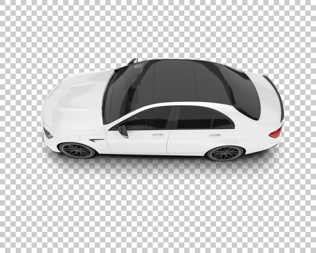 Auto de la ciudad blanco sobre un fondo transparente Ilustración de renderización 3D