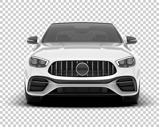 Auto de la ciudad blanco sobre un fondo transparente Ilustración de renderización 3D