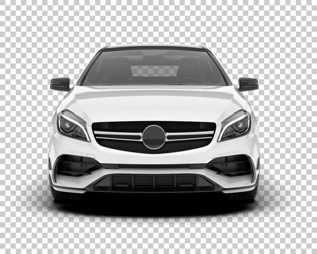 Auto de la ciudad blanco sobre un fondo transparente Ilustración de renderización 3D