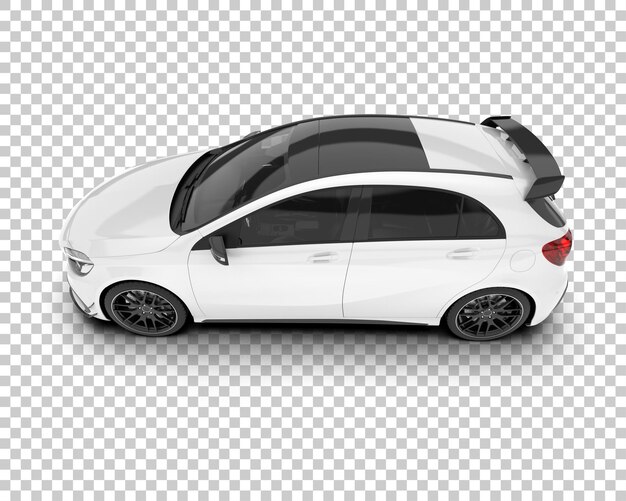 Auto de la ciudad blanco sobre un fondo transparente Ilustración de renderización 3D