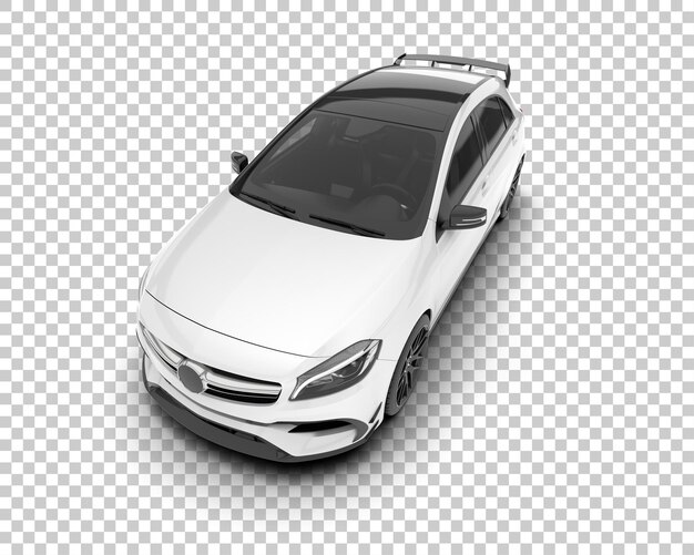 Auto de la ciudad blanco sobre un fondo transparente Ilustración de renderización 3D