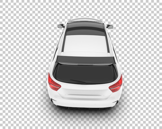Auto de la ciudad blanco sobre un fondo transparente Ilustración de renderización 3D