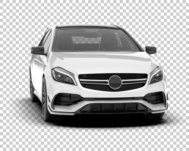 Auto de la ciudad blanco sobre un fondo transparente Ilustración de renderización 3D