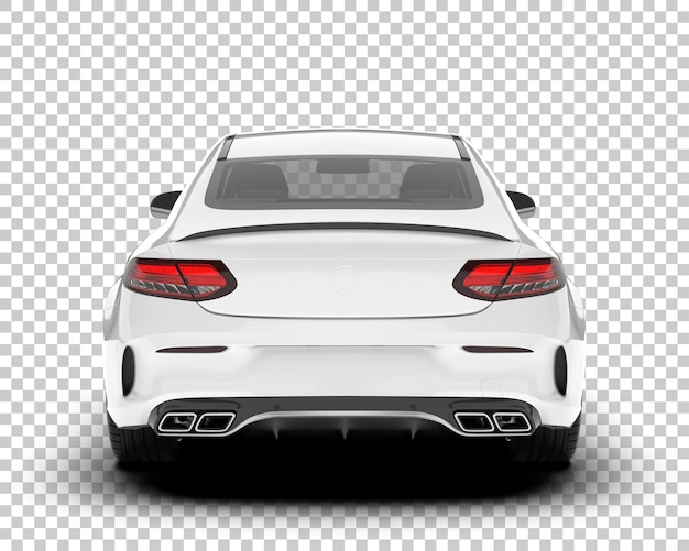 Auto de la ciudad blanco sobre un fondo transparente Ilustración de renderización 3D