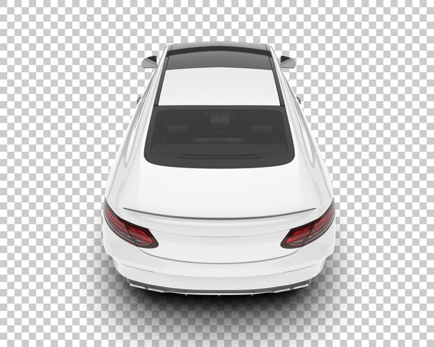 Auto de la ciudad blanco sobre un fondo transparente Ilustración de renderización 3D