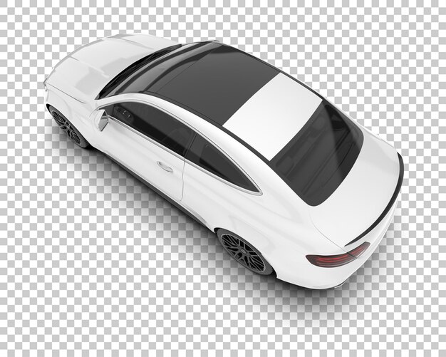 Auto de la ciudad blanco sobre un fondo transparente Ilustración de renderización 3D