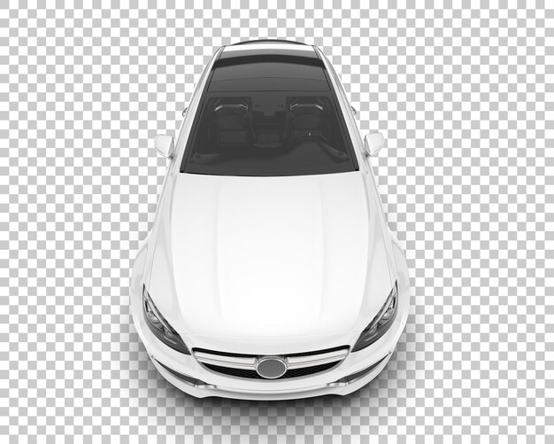 Auto de la ciudad blanco sobre un fondo transparente Ilustración de renderización 3D