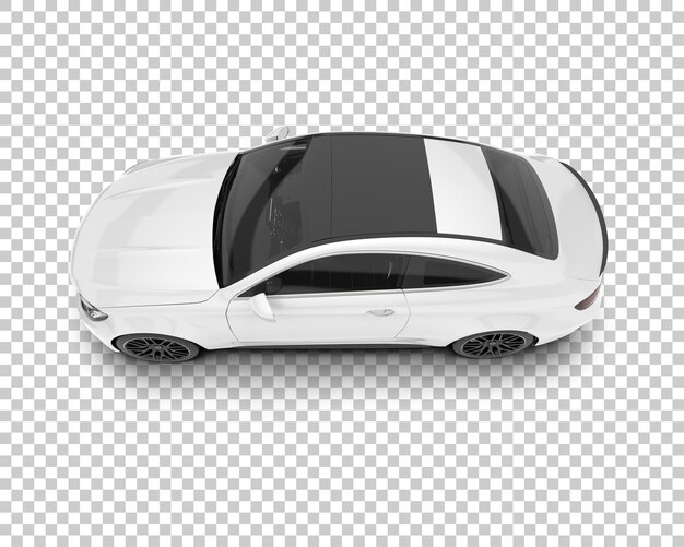 Auto de la ciudad blanco sobre un fondo transparente Ilustración de renderización 3D