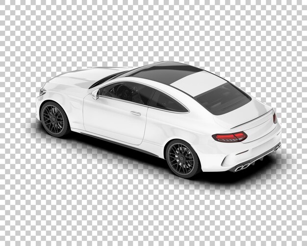 Auto de la ciudad blanco sobre un fondo transparente Ilustración de renderización 3D