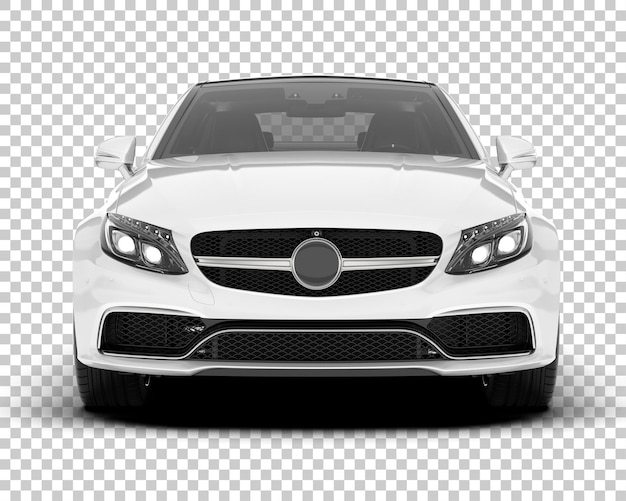 Auto de la ciudad blanco sobre un fondo transparente Ilustración de renderización 3D