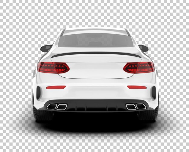 Auto de la ciudad blanco sobre un fondo transparente Ilustración de renderización 3D