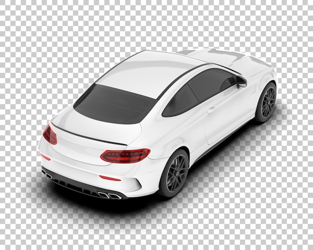 Auto de la ciudad blanco sobre un fondo transparente Ilustración de renderización 3D