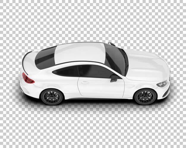 Auto de la ciudad blanco sobre un fondo transparente Ilustración de renderización 3D