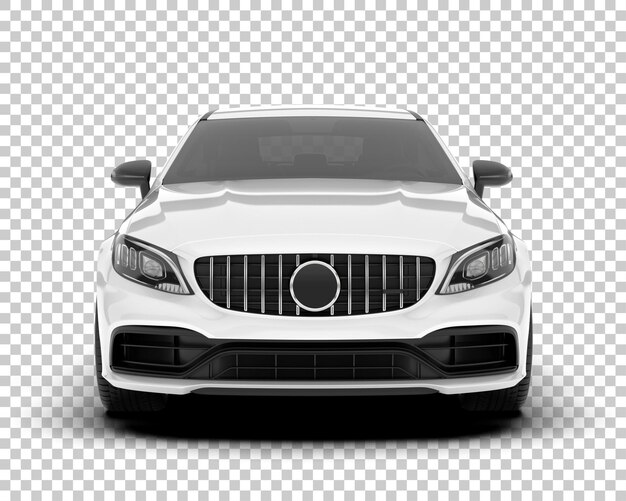 Auto de la ciudad blanco sobre un fondo transparente Ilustración de renderización 3D