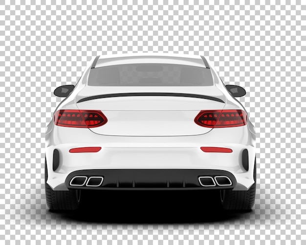 Auto de la ciudad blanco sobre un fondo transparente Ilustración de renderización 3D