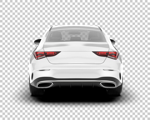 Auto de la ciudad blanco sobre un fondo transparente Ilustración de renderización 3D