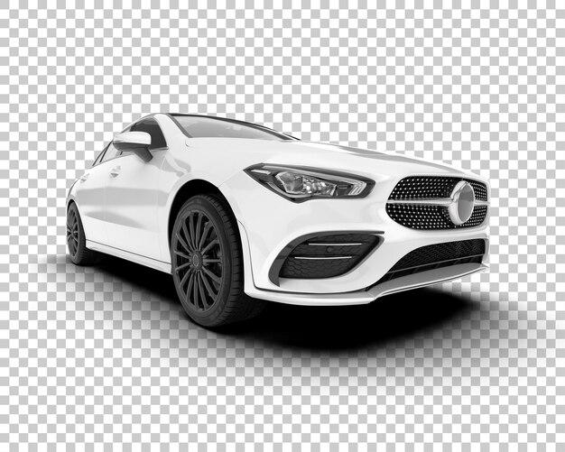 Auto de la ciudad blanco sobre un fondo transparente Ilustración de renderización 3D