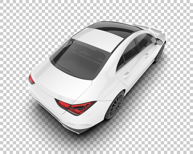 Auto de la ciudad blanco sobre un fondo transparente Ilustración de renderización 3D