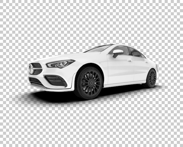 Auto de la ciudad blanco sobre un fondo transparente Ilustración de renderización 3D