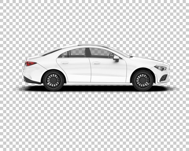 Auto de la ciudad blanco sobre un fondo transparente Ilustración de renderización 3D