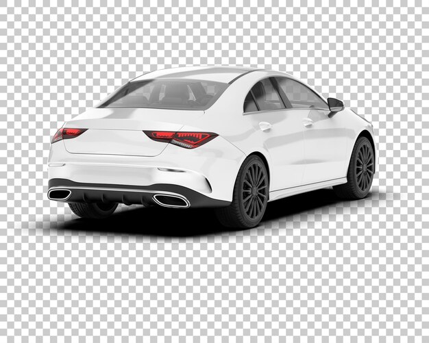 Auto de la ciudad blanco sobre un fondo transparente Ilustración de renderización 3D
