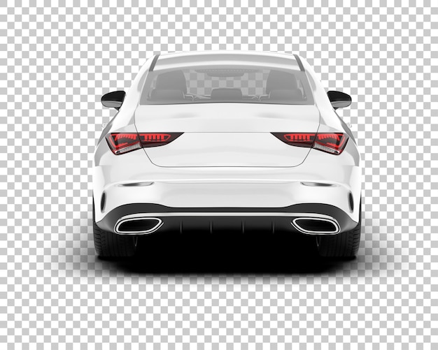 Auto de la ciudad blanco sobre un fondo transparente Ilustración de renderización 3D