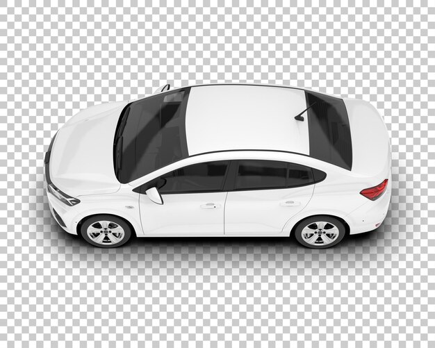 Auto de la ciudad blanco sobre un fondo transparente Ilustración de renderización 3D