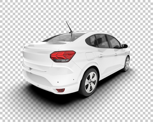 Auto de la ciudad blanco sobre un fondo transparente Ilustración de renderización 3D