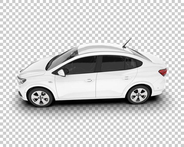 Auto de la ciudad blanco sobre un fondo transparente Ilustración de renderización 3D