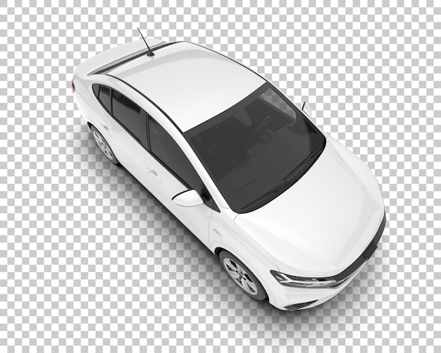 Auto de la ciudad blanco sobre un fondo transparente Ilustración de renderización 3D
