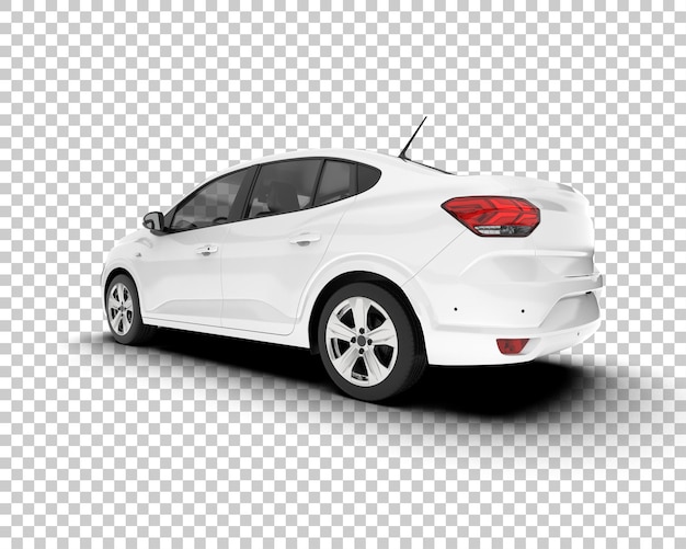 Auto de la ciudad blanco sobre un fondo transparente Ilustración de renderización 3D
