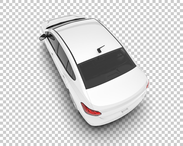Auto de la ciudad blanco sobre un fondo transparente Ilustración de renderización 3D