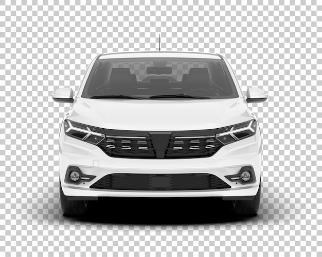 Auto de la ciudad blanco sobre un fondo transparente Ilustración de renderización 3D