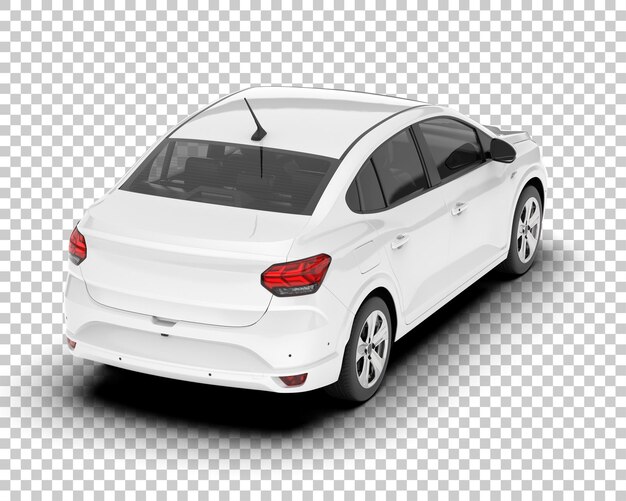 Auto de la ciudad blanco sobre un fondo transparente Ilustración de renderización 3D