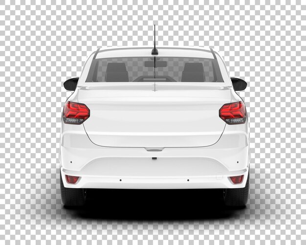 Auto de la ciudad blanco sobre un fondo transparente Ilustración de renderización 3D
