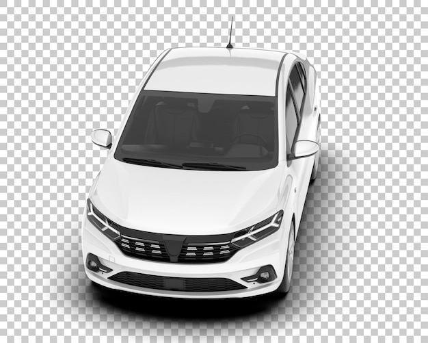 Auto de la ciudad blanco sobre un fondo transparente Ilustración de renderización 3D