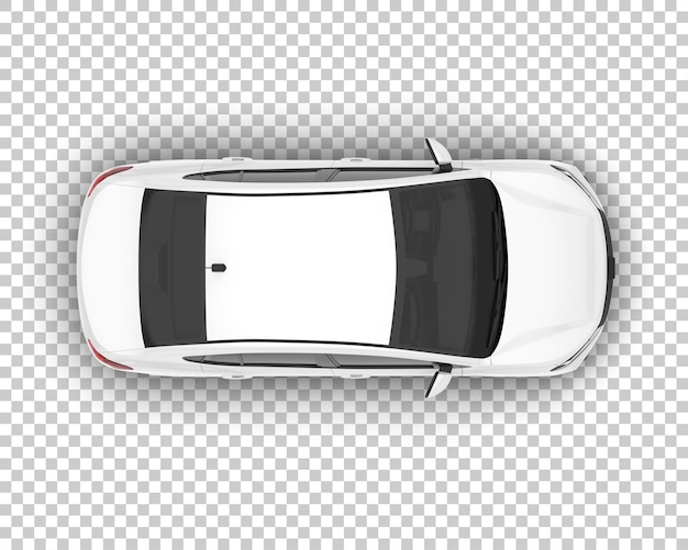Auto de la ciudad blanco sobre un fondo transparente Ilustración de renderización 3D