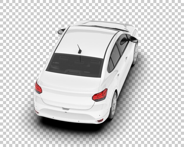 Auto de la ciudad blanco sobre un fondo transparente Ilustración de renderización 3D