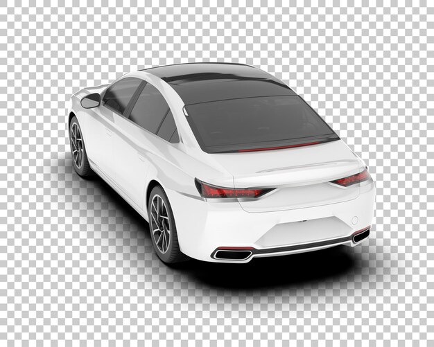 Auto de la ciudad blanco sobre un fondo transparente Ilustración de renderización 3D
