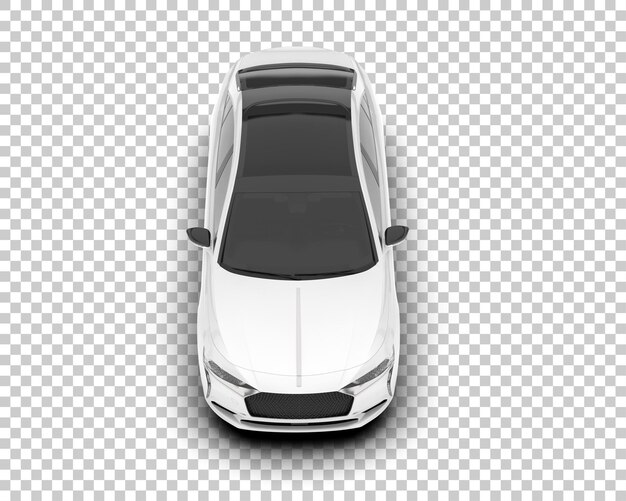 Auto de la ciudad blanco sobre un fondo transparente Ilustración de renderización 3D