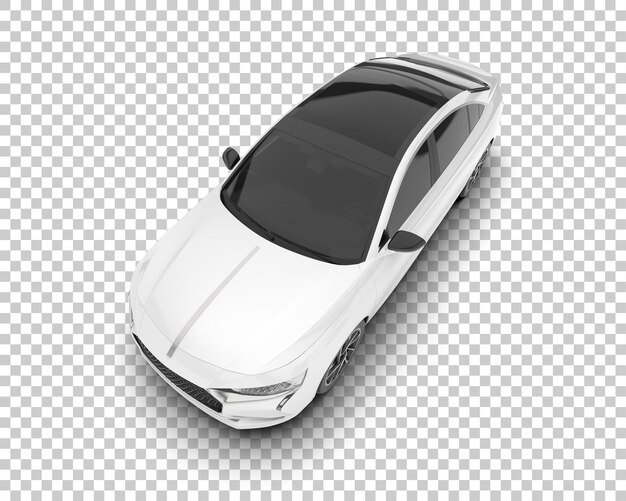 Auto de la ciudad blanco sobre un fondo transparente Ilustración de renderización 3D