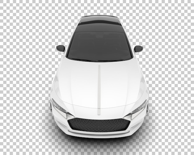 Auto de la ciudad blanco sobre un fondo transparente Ilustración de renderización 3D