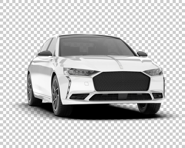 Auto de la ciudad blanco sobre un fondo transparente Ilustración de renderización 3D