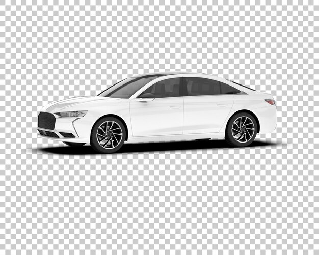 Auto de la ciudad blanco sobre un fondo transparente Ilustración de renderización 3D