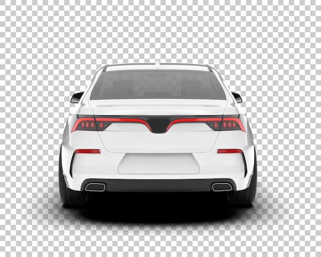 Auto de la ciudad blanco sobre un fondo transparente Ilustración de renderización 3D